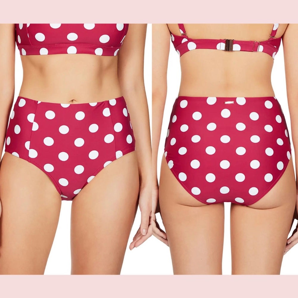 NEW Sea Level [ 4 US ] High Waist Polka Dot Bikini‎ Bottom in Rose